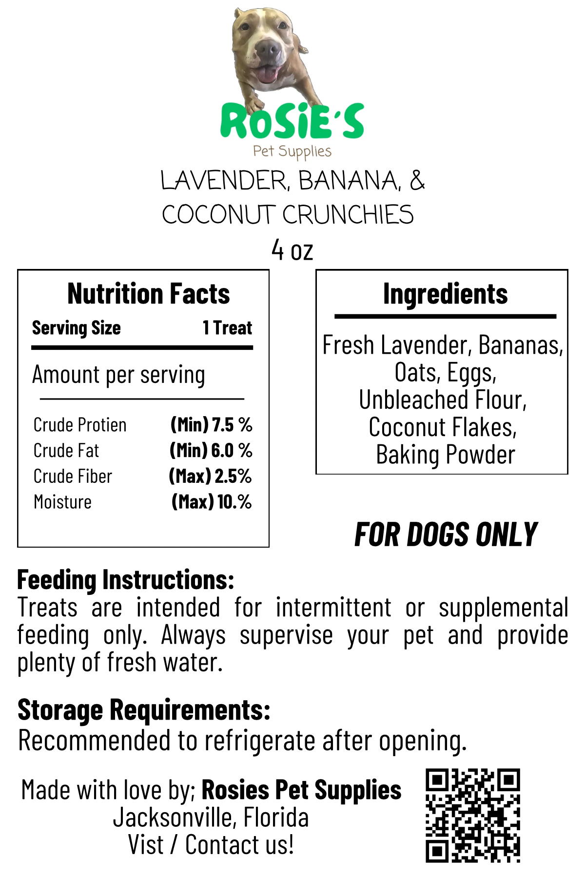 All Natural Lavender, Banana & Coconut Crunchies