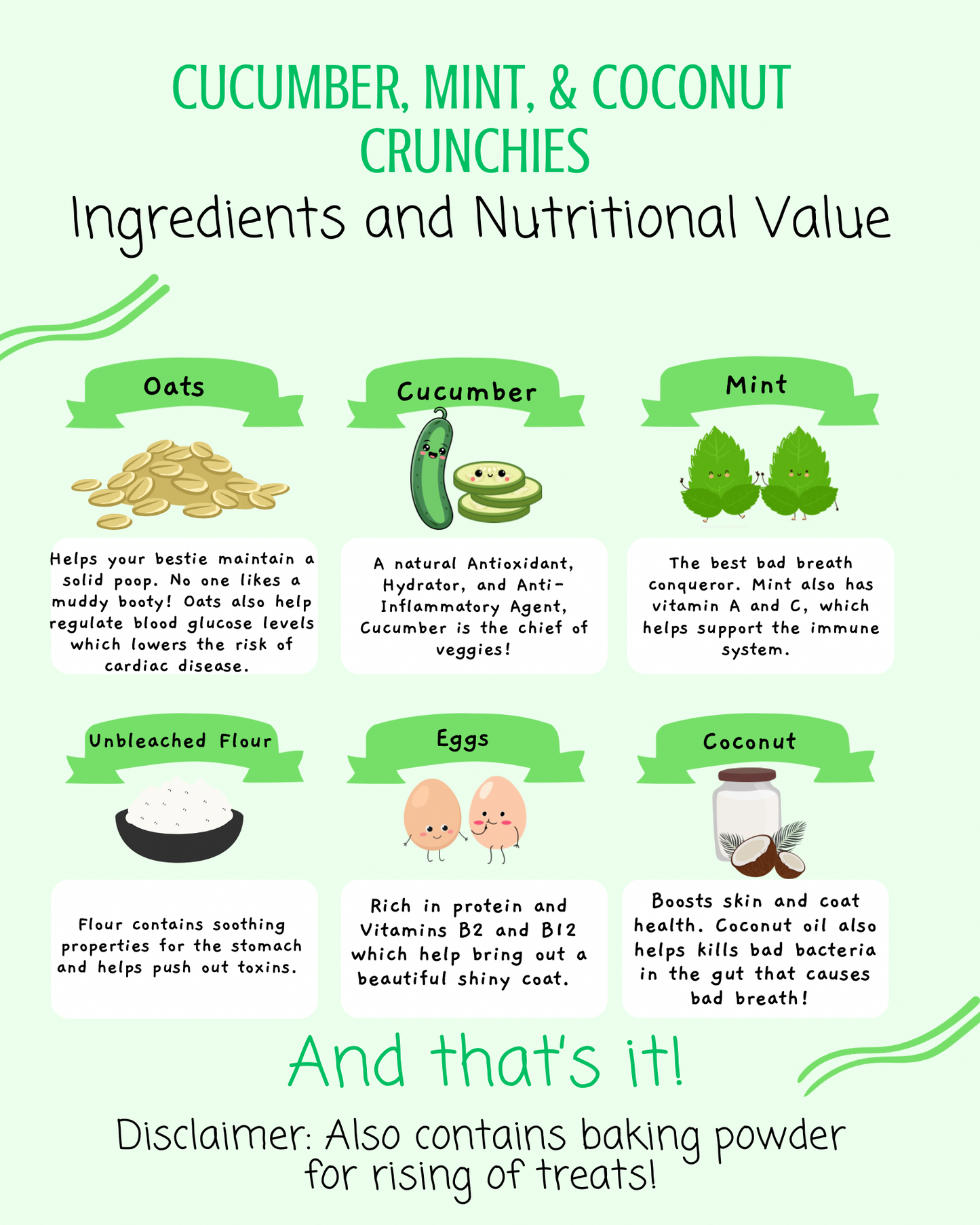 All Natural Cucumber, Mint, & Coconut Crunchies