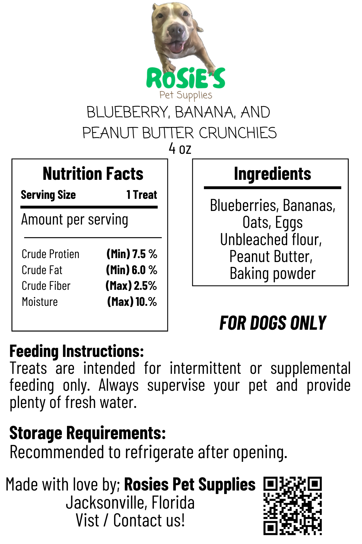 All Natural Blueberry, Banana & Peanut Butter Crunchies